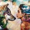 Wolf And Girl Diamond Painting Kit - DIY