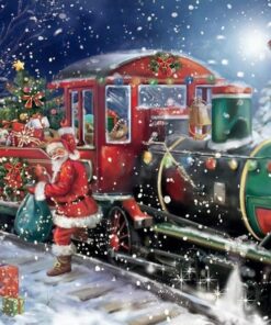 Christmas Santa Claus Train Diamond Painting Kit - DIY