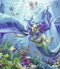 Mermaid And Dolphin Diamond Painting Kit - DIY