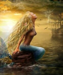 Mermaid Boat Diamond Painting Kit - DIY