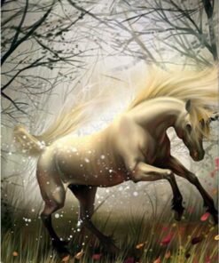 Horses White Bright Diamond Painting Kit - DIY
