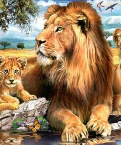 Lion Family Diamond Painting Kit - DIY