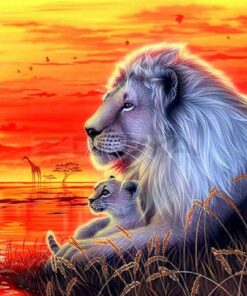 Lion And Baby Diamond Painting Kit - DIY