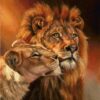 Lion And Tiger Colors Different  Diamond Painting Kit - DIY
