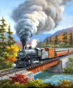 Train Landscape Pattern Diamond Painting Kit - DIY