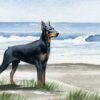 Doberman Pinscher Beach Diamond Painting Kit - DIY