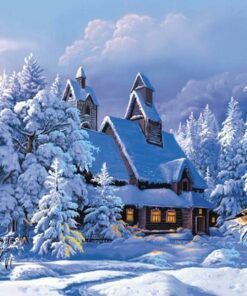 Cabin White Diamond Painting Kit - DIY